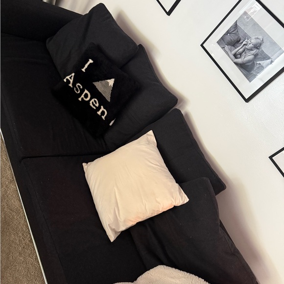 Black Sofa with Decorative Cushions - Picture 1 of 2